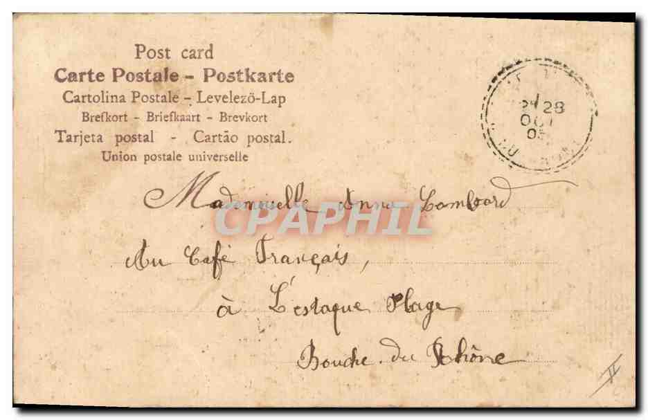 Jeune femme aux fleurs — M'AIMERA-T-IL ? — Deviney — Verso