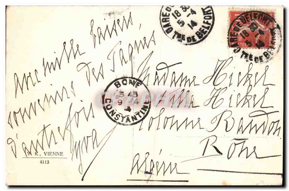 Femmes dansant près d'un château — Joyeuses Pâques 1914 — éditeur non visible — Reverso