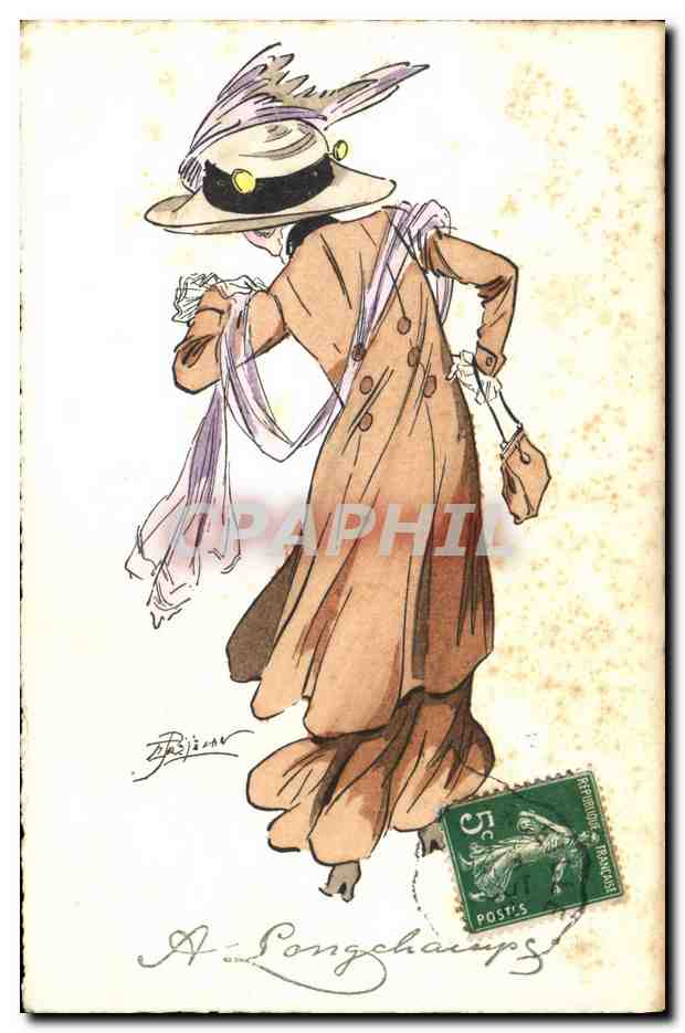 Femme en manteau et chapeau — illustration — M. M. MUNK, Nr. 480