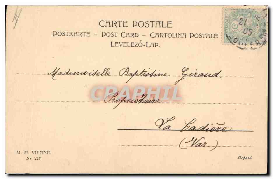 CPA Fantaisie Enfant chien  — Rückseite