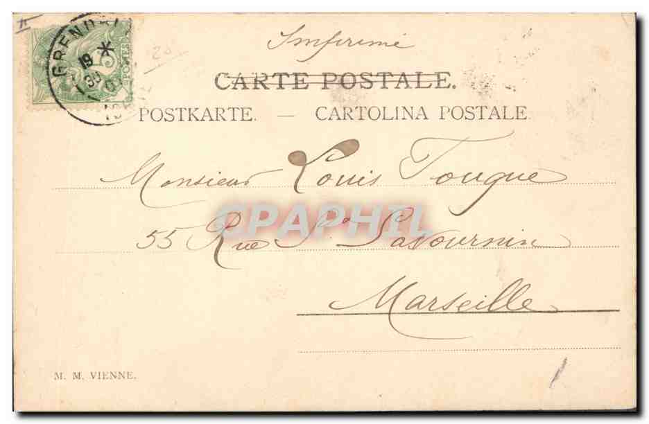 Femme élégante — Art nouveau — Ambérieu, éditée par H. Rotene — Verso