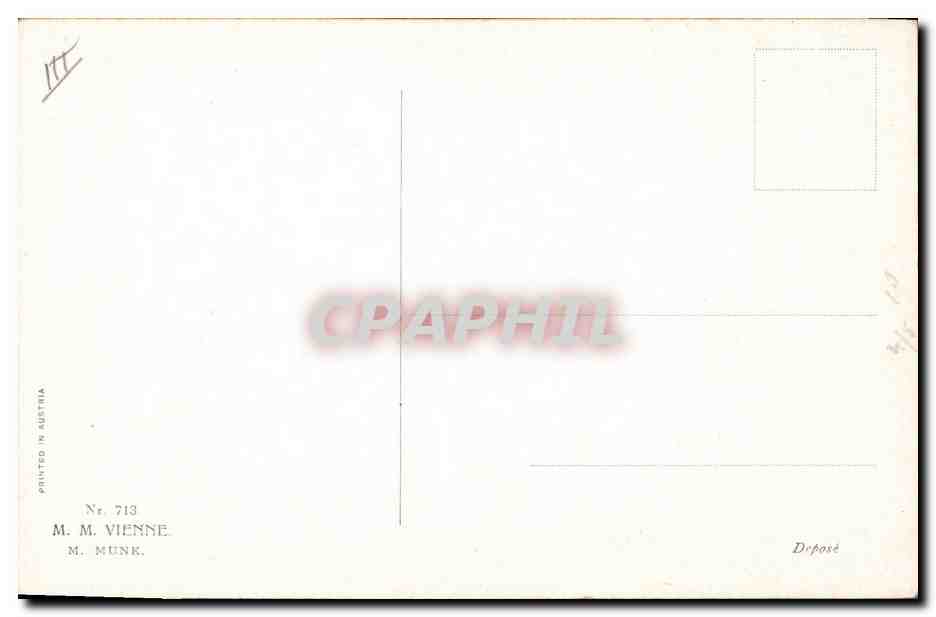 Kinder singen — Innenraum-Szene — M. M. MUNK, Wien, Nr. 713 — Rückseite