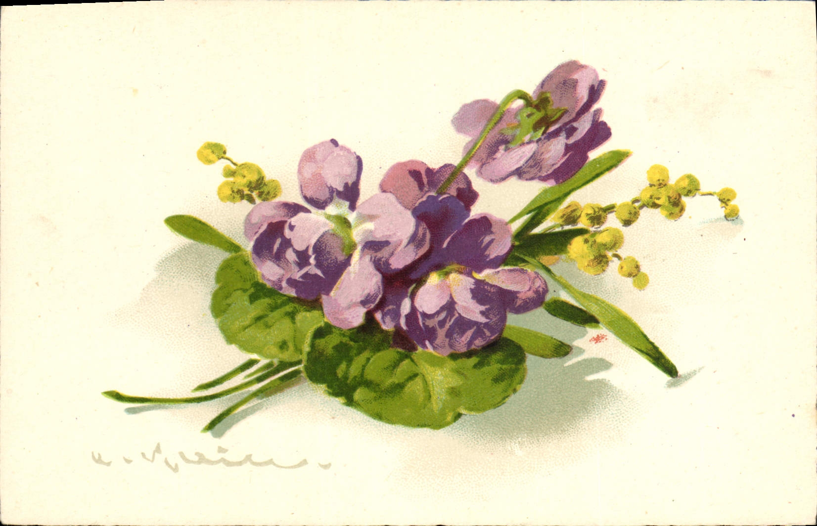 CPA Fantaisie Illustrateur Fleurs 