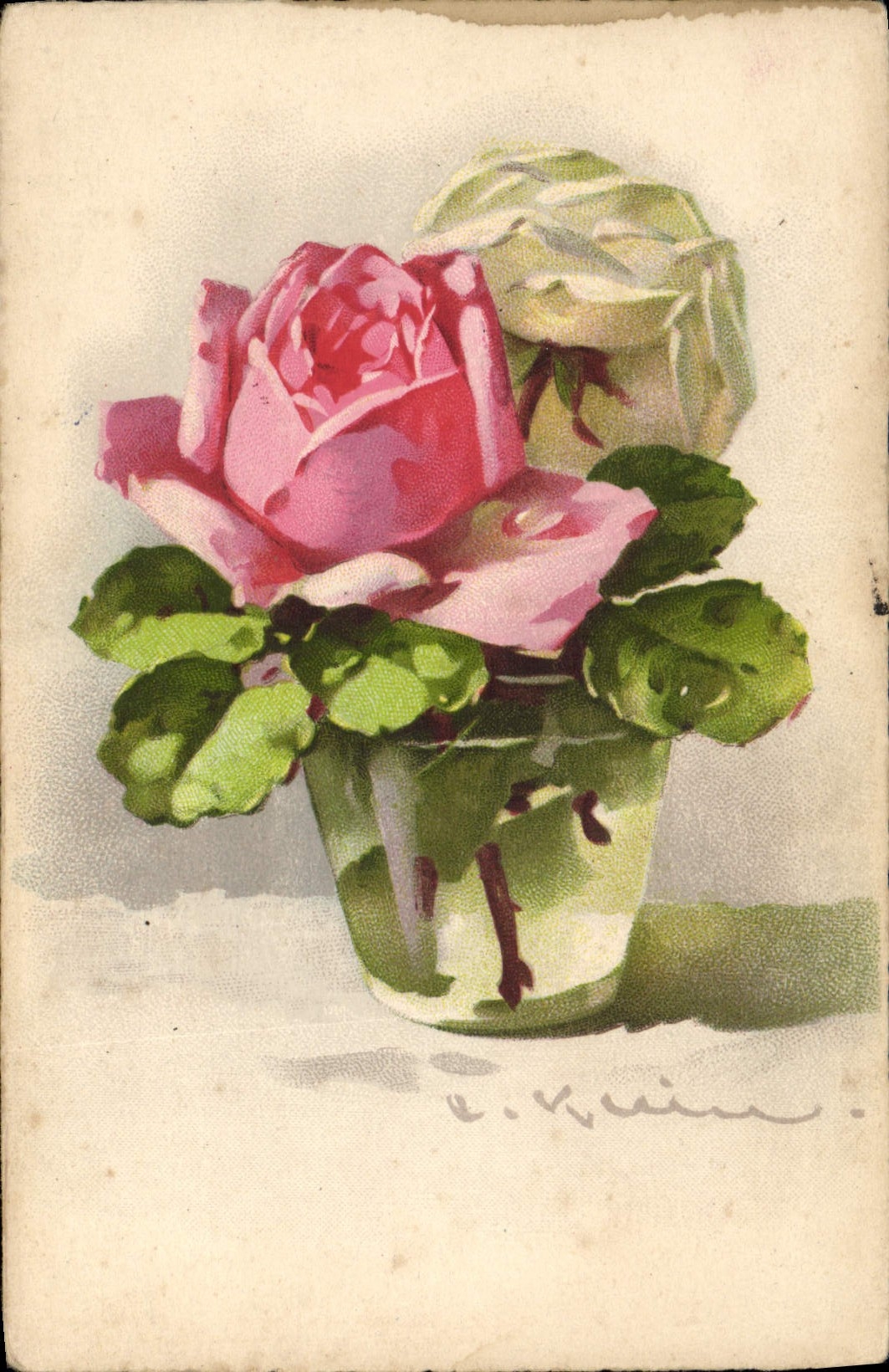 CPA Fantaisie Illustrateur Fleurs 