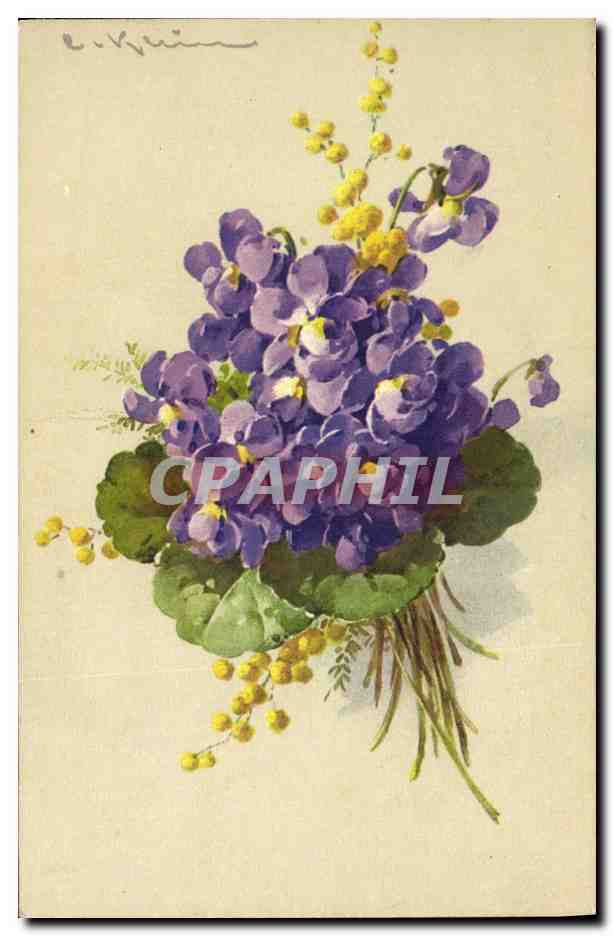 CPA Fantaisie Illustrateur Fleurs 