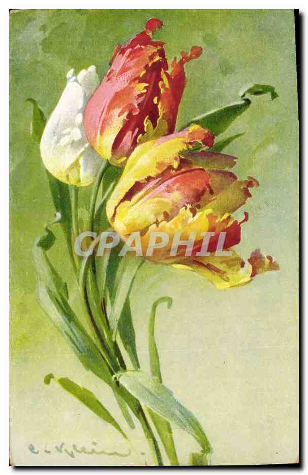 CPA Fantaisie Illustrateur Fleurs 