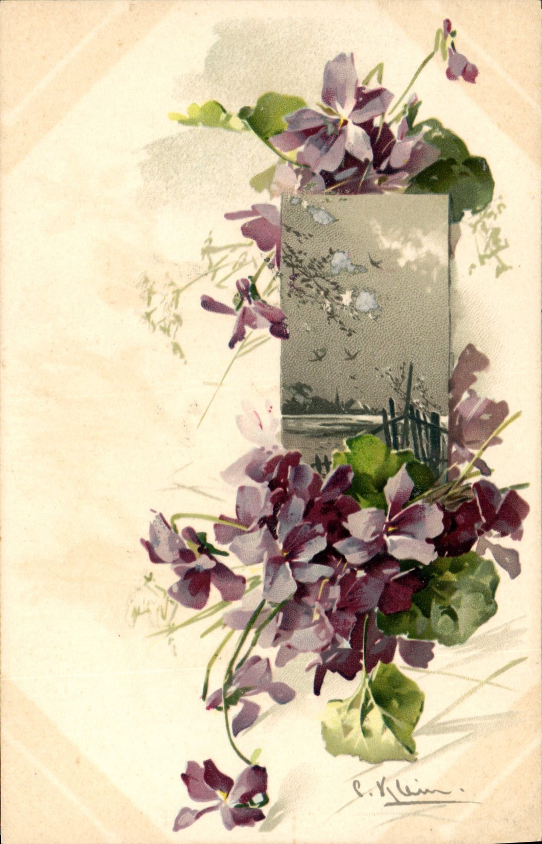 CPA Fantaisie Illustrateur Fleurs 