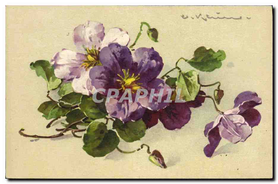 CPA Fantaisie Illustrateur Fleurs 