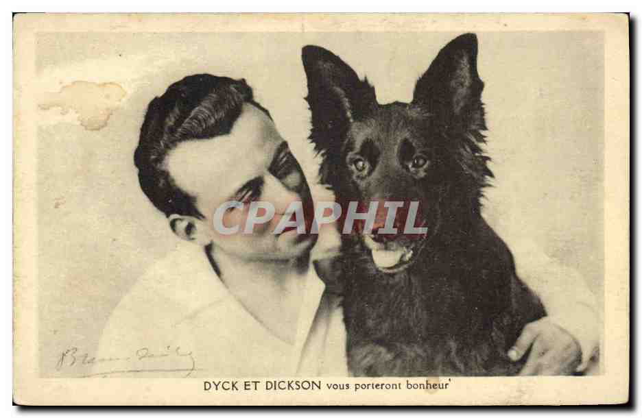 CPA Chien Chiens Dyck et Dickson vous porteront bonheur 