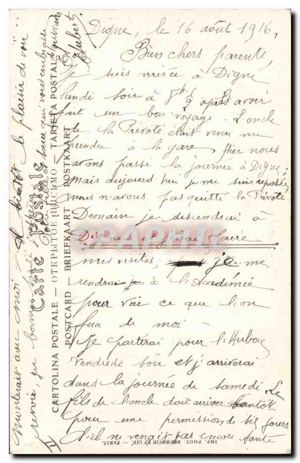 Général Gallieni — Ancien Gouverneur du Camp retranché de Paris — ND. Phot. — Verso