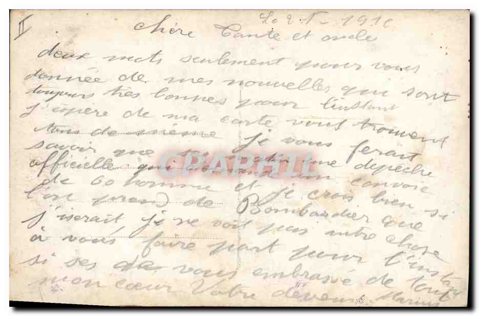 Général Galiéni — portrait militaire orné — AG, n°134 — Verso