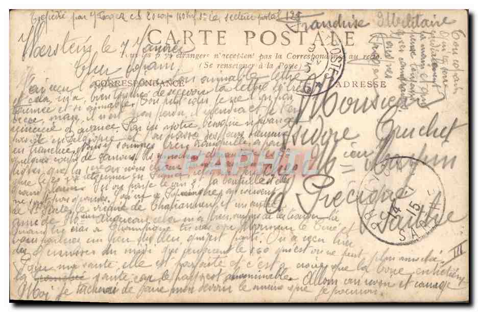 CPA Militaria General Gallieni  — Verso