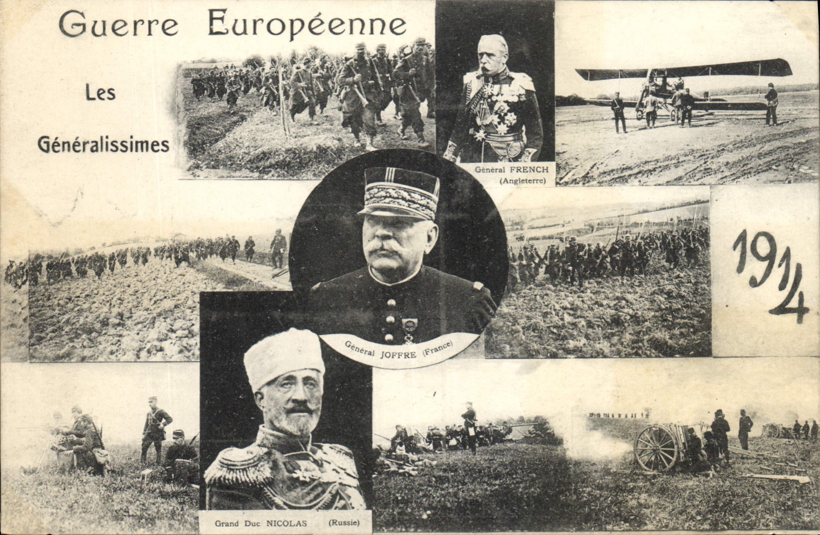 CPA Militaria Les Generalissimes Grand duc Nicolas Joffre French Russia Russia Avion 