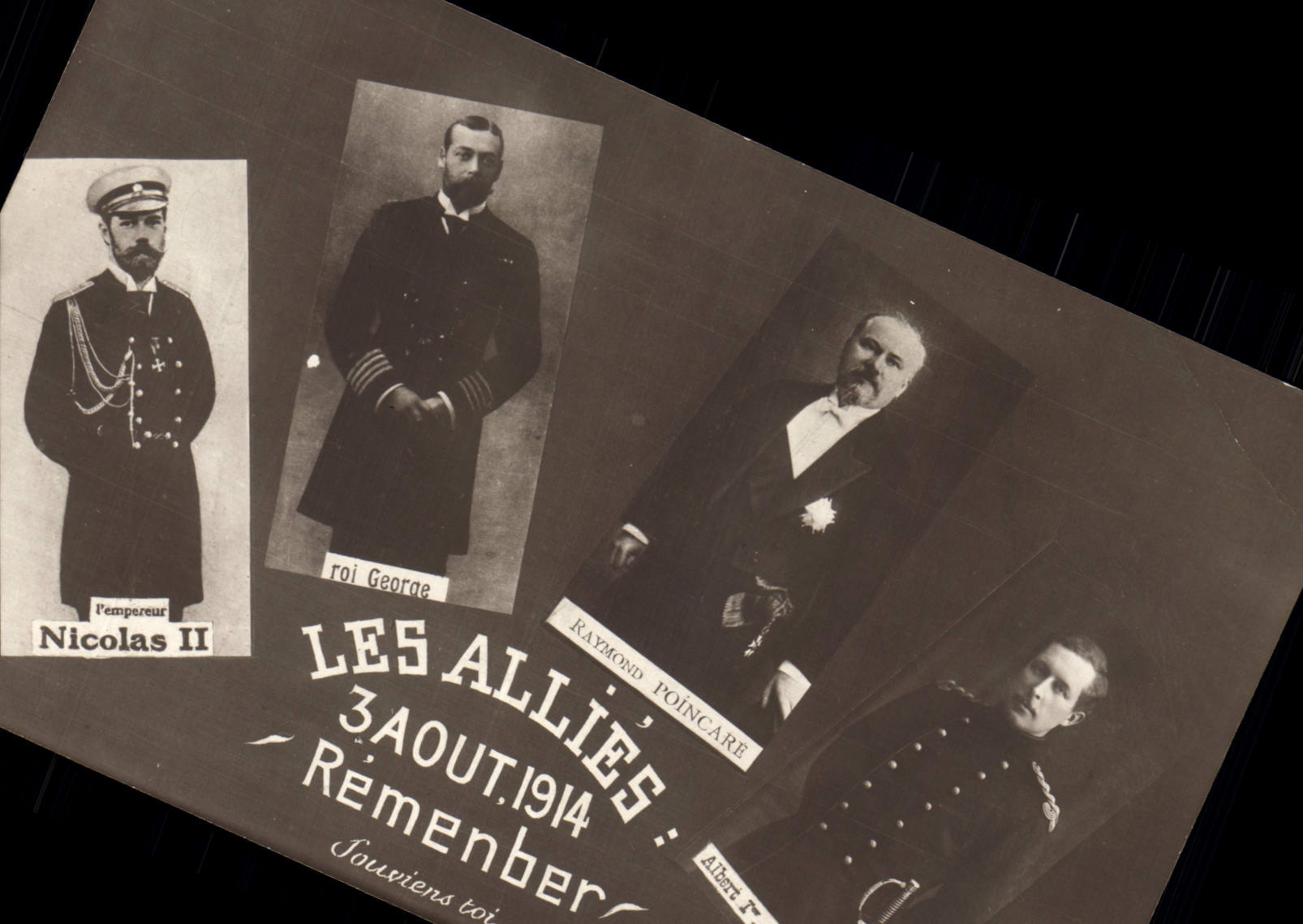 CPA Militaria Nicolas II Roie George Poincare Albert 1er Russie Russia 