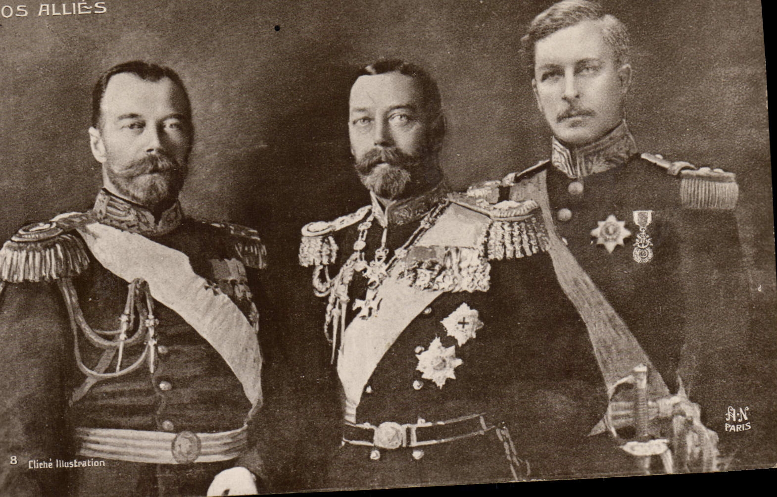 CPA Militaria Nicolas II George V Albert 1er Russie Russia 
