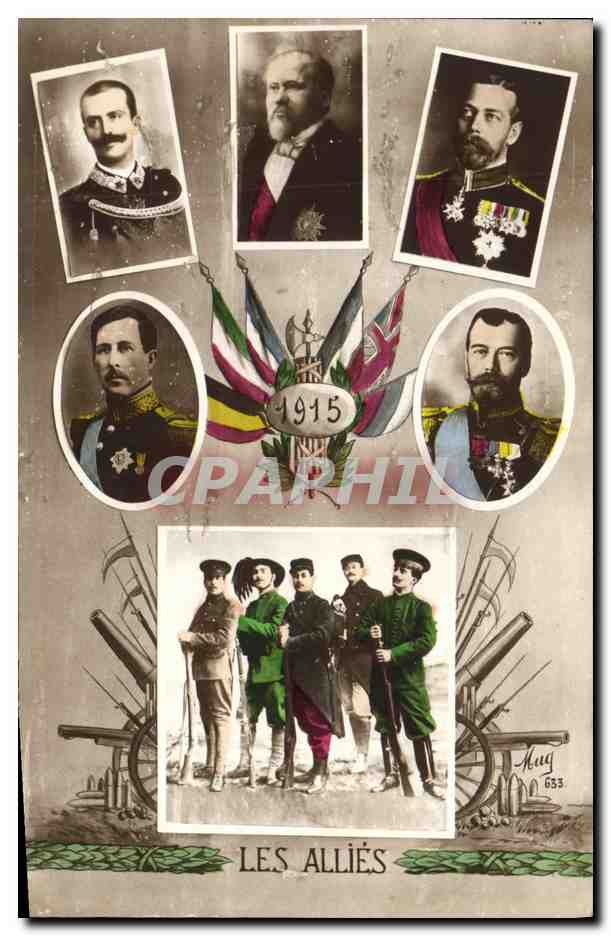 CPA Militaria Nicolas II Albert Les allies Russia Russie 