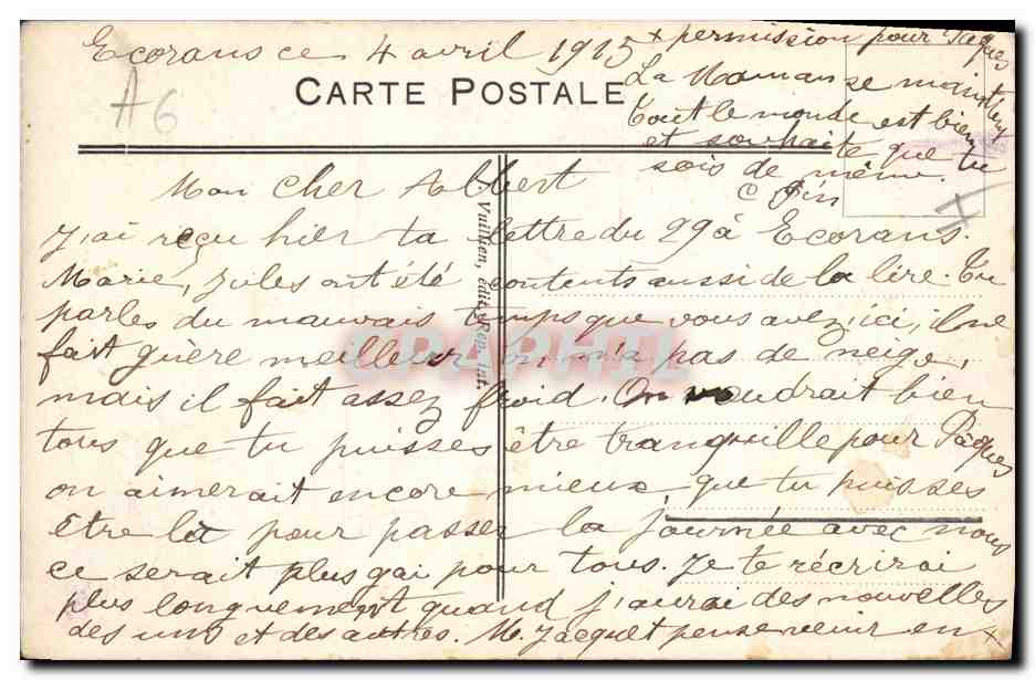 CPA Militaria Roi Albert 1er George V Poincare Nicolas II Russie Russia — Verso