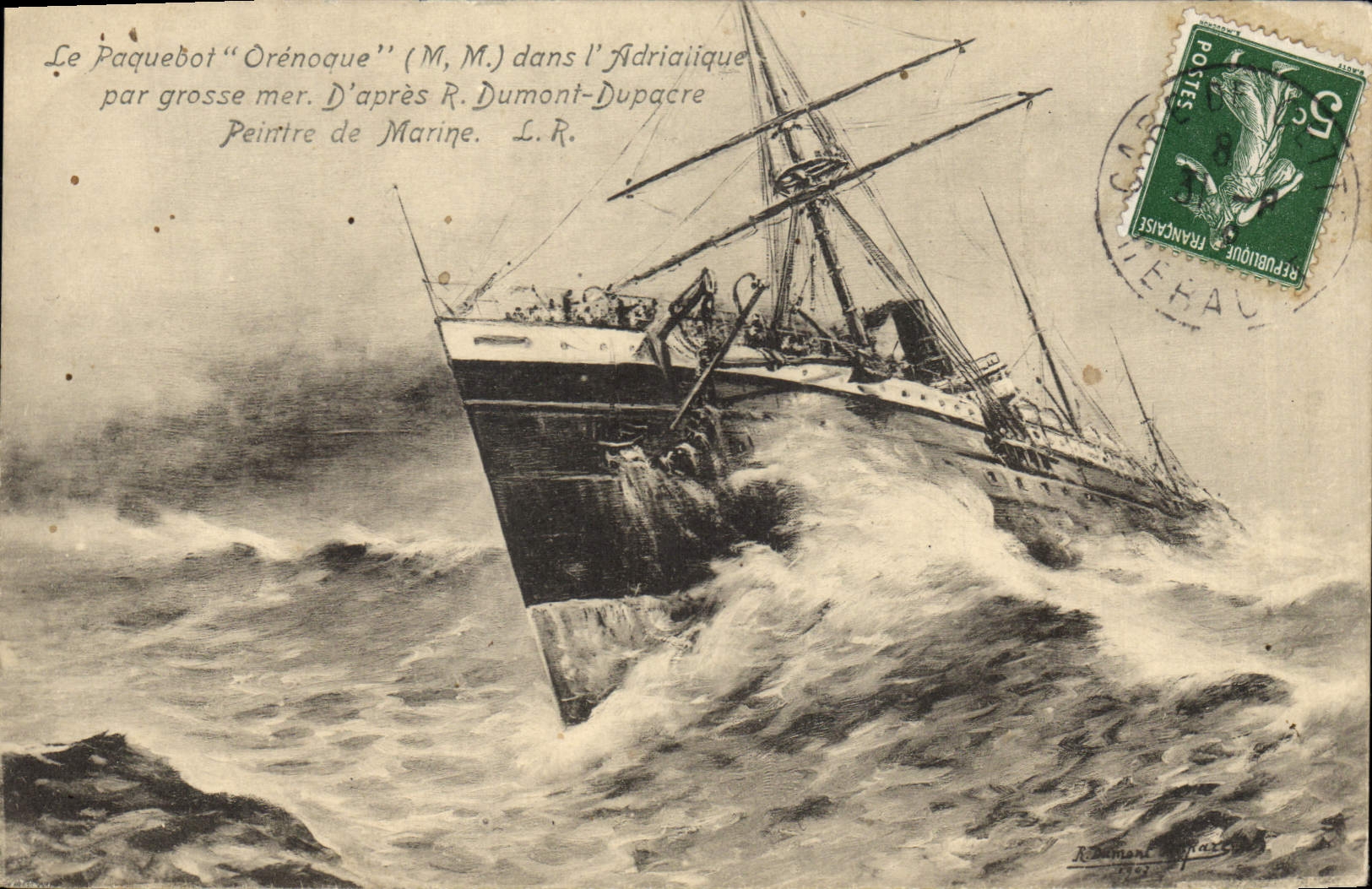 Paquebot "Orénoque" (M.M.) dans l'Adriatique — par R. Dumont-Dupacré, L.R.