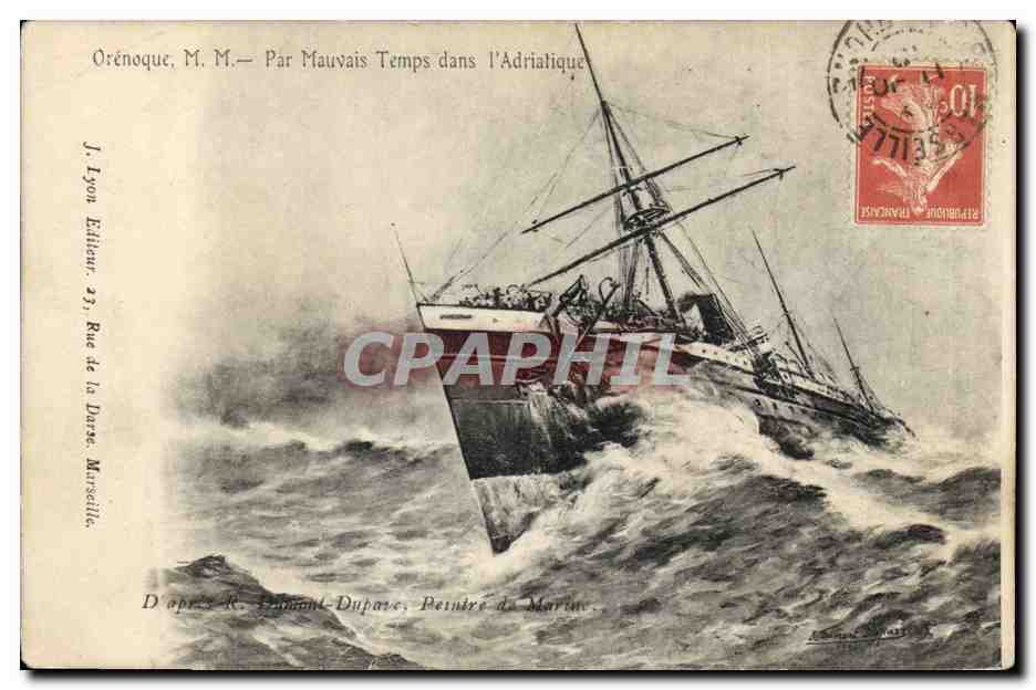 Navire en difficulté dans l'Adriatique — J. Lyon Éditeur, Marseille