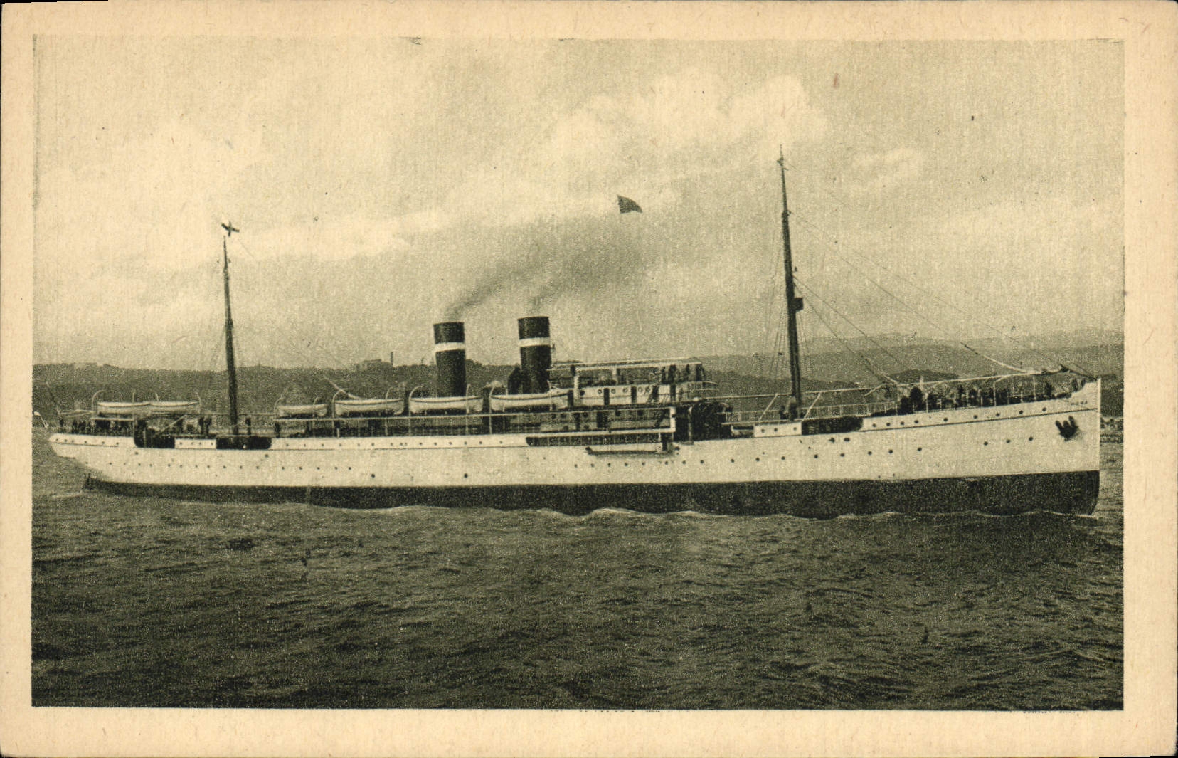 CPA Bateau Paquebot Fabre Line SS Roma 