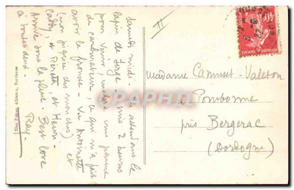 CPA Bordeaux La grosse Cloche  — Rückseite