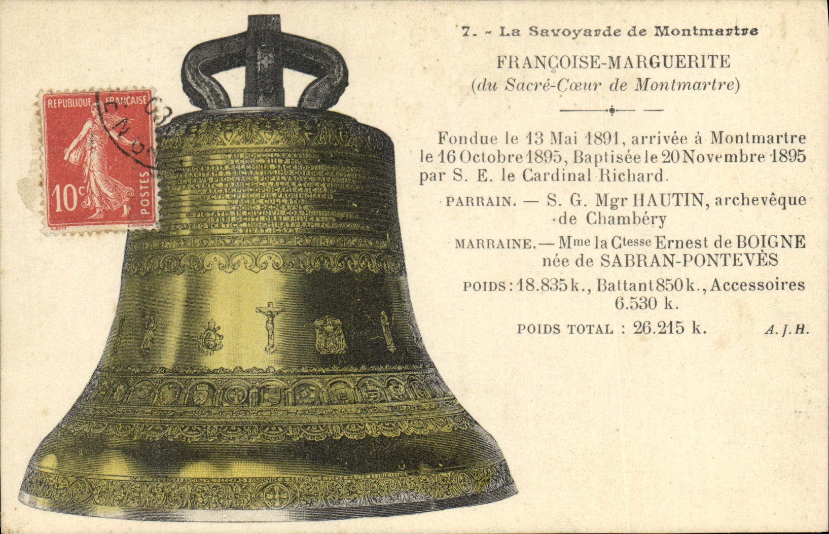 La Savoyarde de Montmartre — cloche du Sacré-Cœur de Montmartre — édition non datée