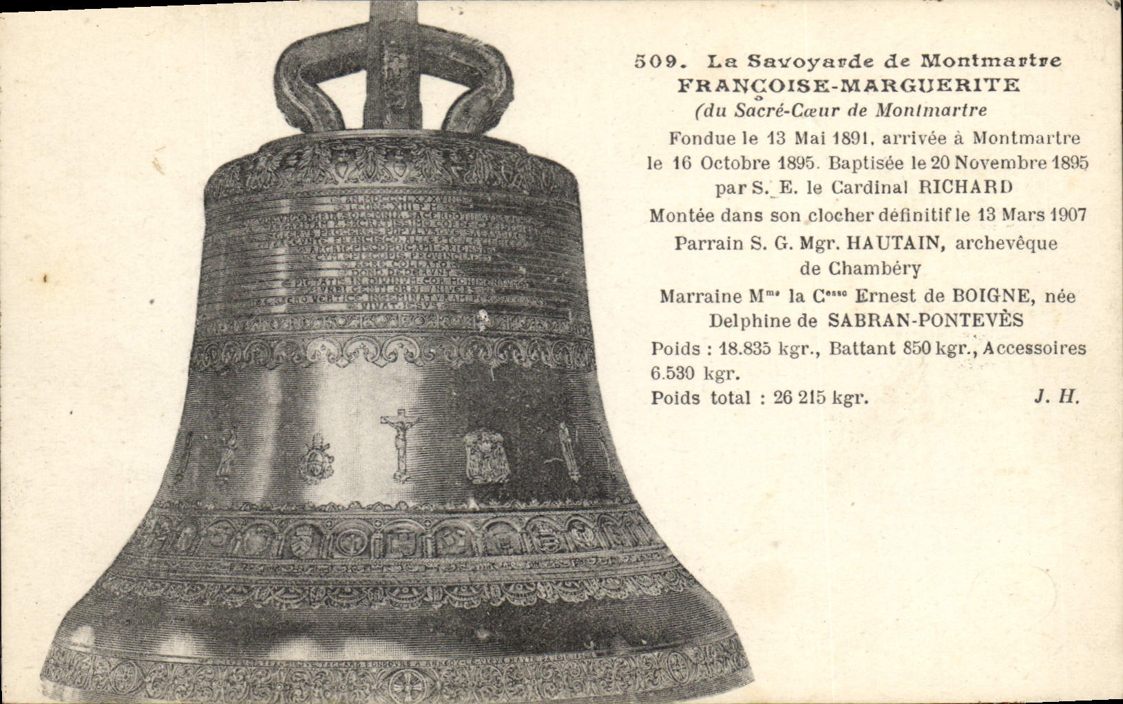 La Savoyarde de Montmartre — cloche du Sacré-Cœur de Montmartre — n°509