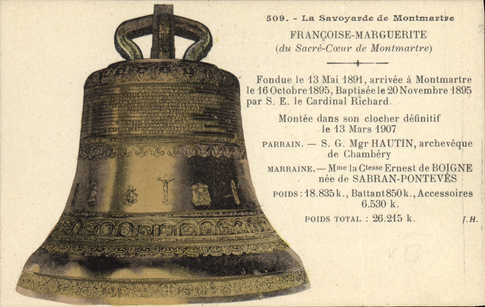 La Savoyarde de Montmartre — clocher du Sacré-Cœur — édition J.H.