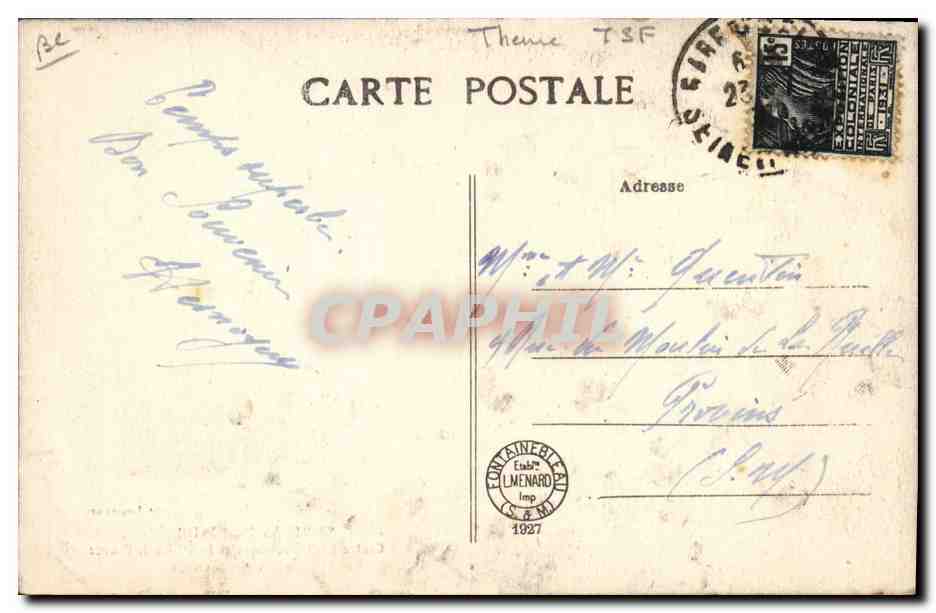 Sainte-Assise-Ponthierry — Centre Radioélectrique de la C° Radio-France, Station Continentale — Édit. Founeaster — Achterkant