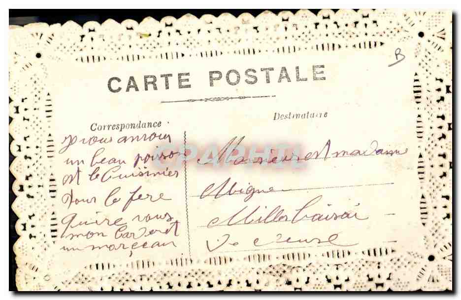 Poisson dans un bouquet de fleurs — carte postale décorative — éditeur non visible — Verso