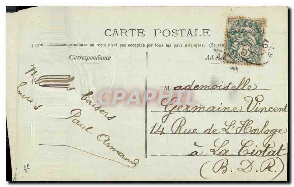 CPA Fantaisie Fleurs Poisson  — Verso