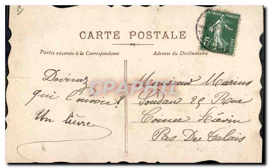 Fiori e pesce — 1° Aprile — editore sconosciuto, numero di serie non visibile — Verso