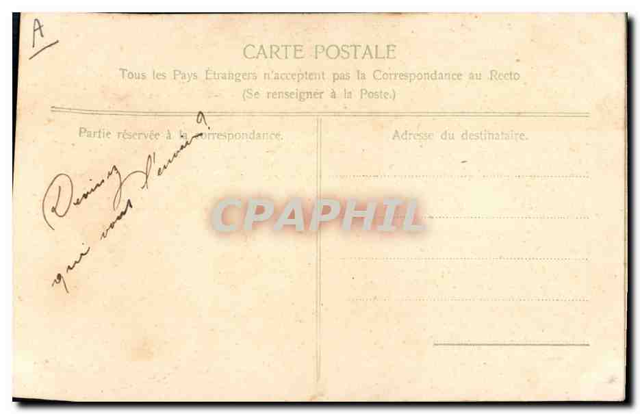 Bouquet de roses dans un bateau — poisson et texte de plaisanterie — datée 1er Avril — Rückseite