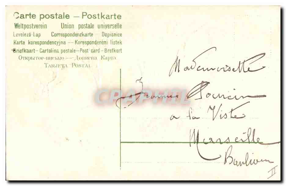 CPA Fantaisie Fleurs Poisson Trefle  — Verso