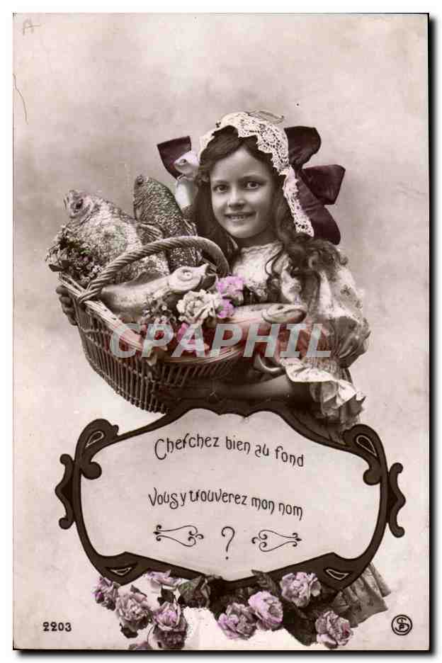 CPA Fantaisie Enfant Poissons 
