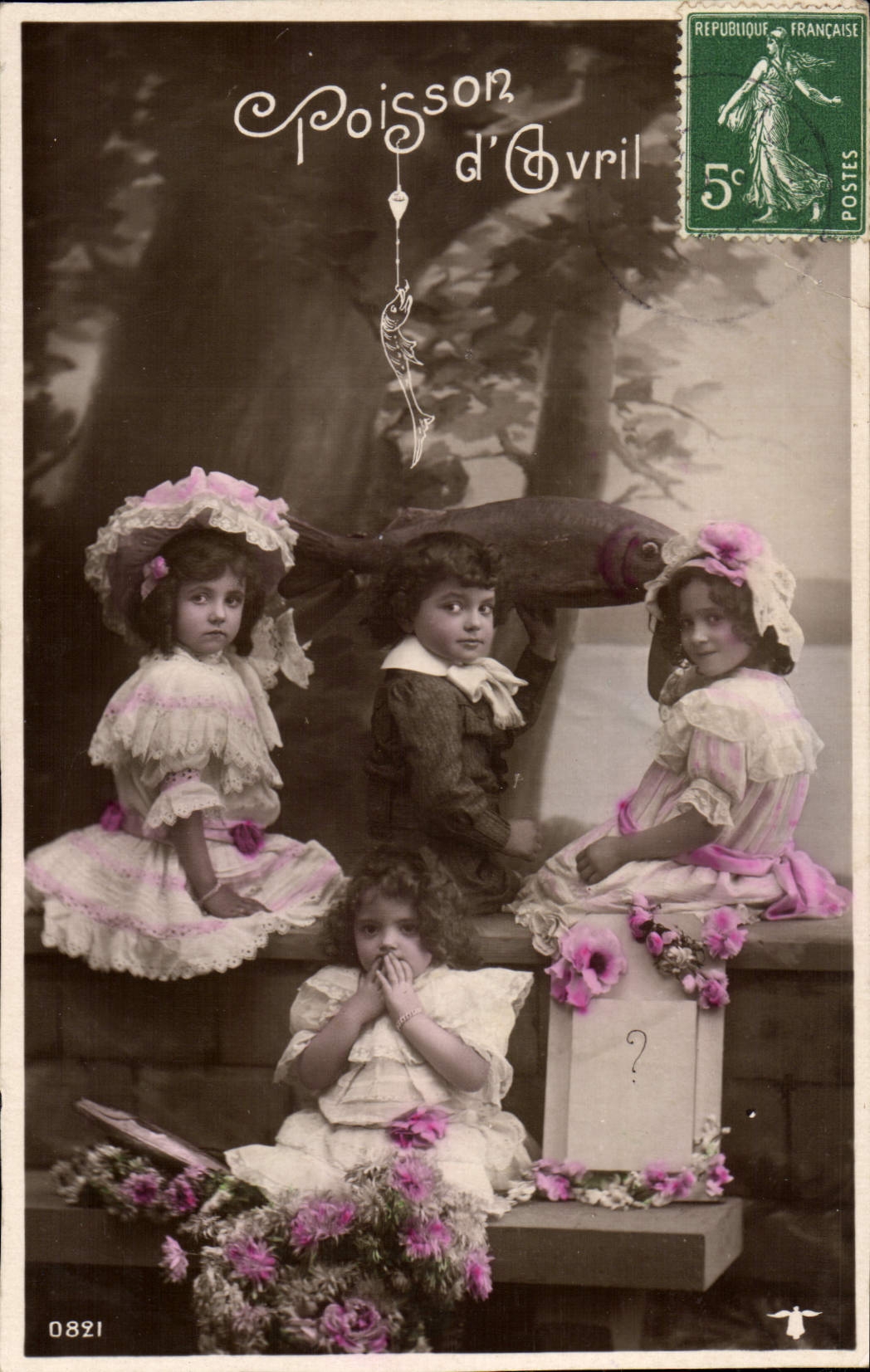 CPA Fantaisie Enfant Poisson d'Avril 