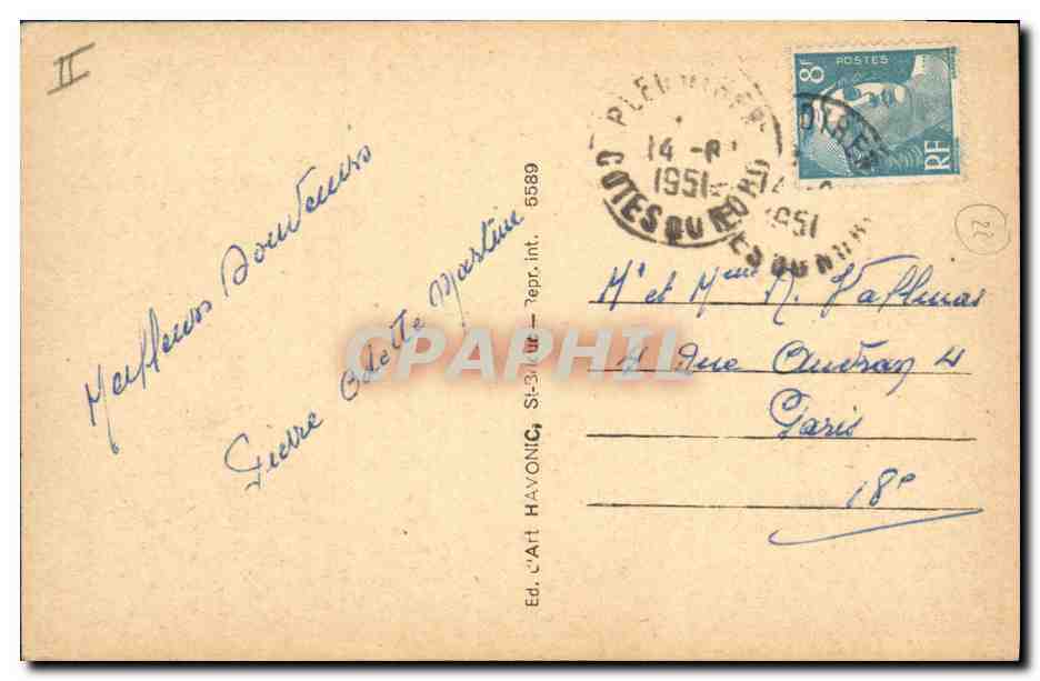 CPA Folklore Bretagne Autour des Lits Clos  — Rückseite
