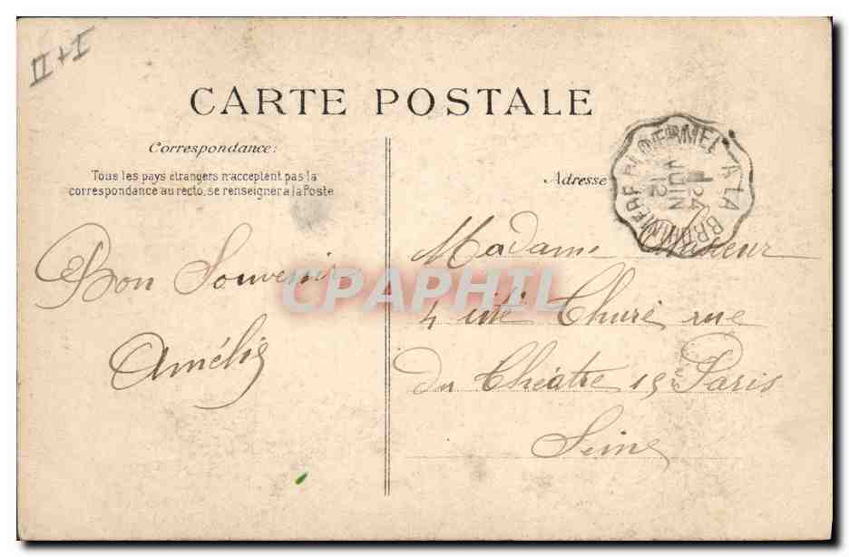 CPA Folklore Bretagne Lits Clos Soir de noce Soufflons la chandelle  — Verso
