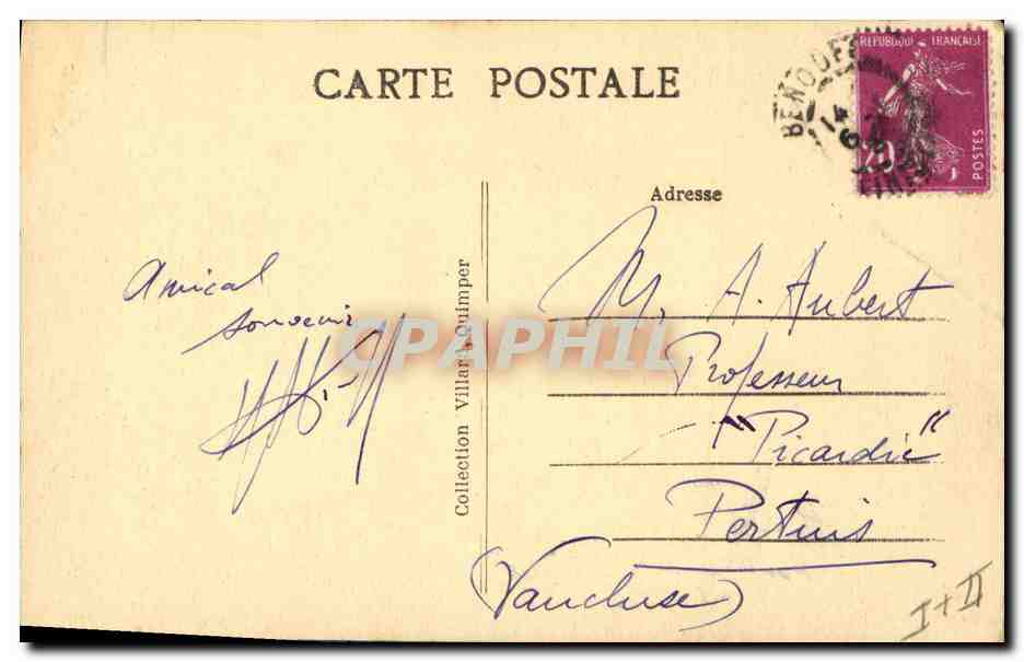 CPA Folklore Bretagne Lits Clos Voisine peu commode  — Verso