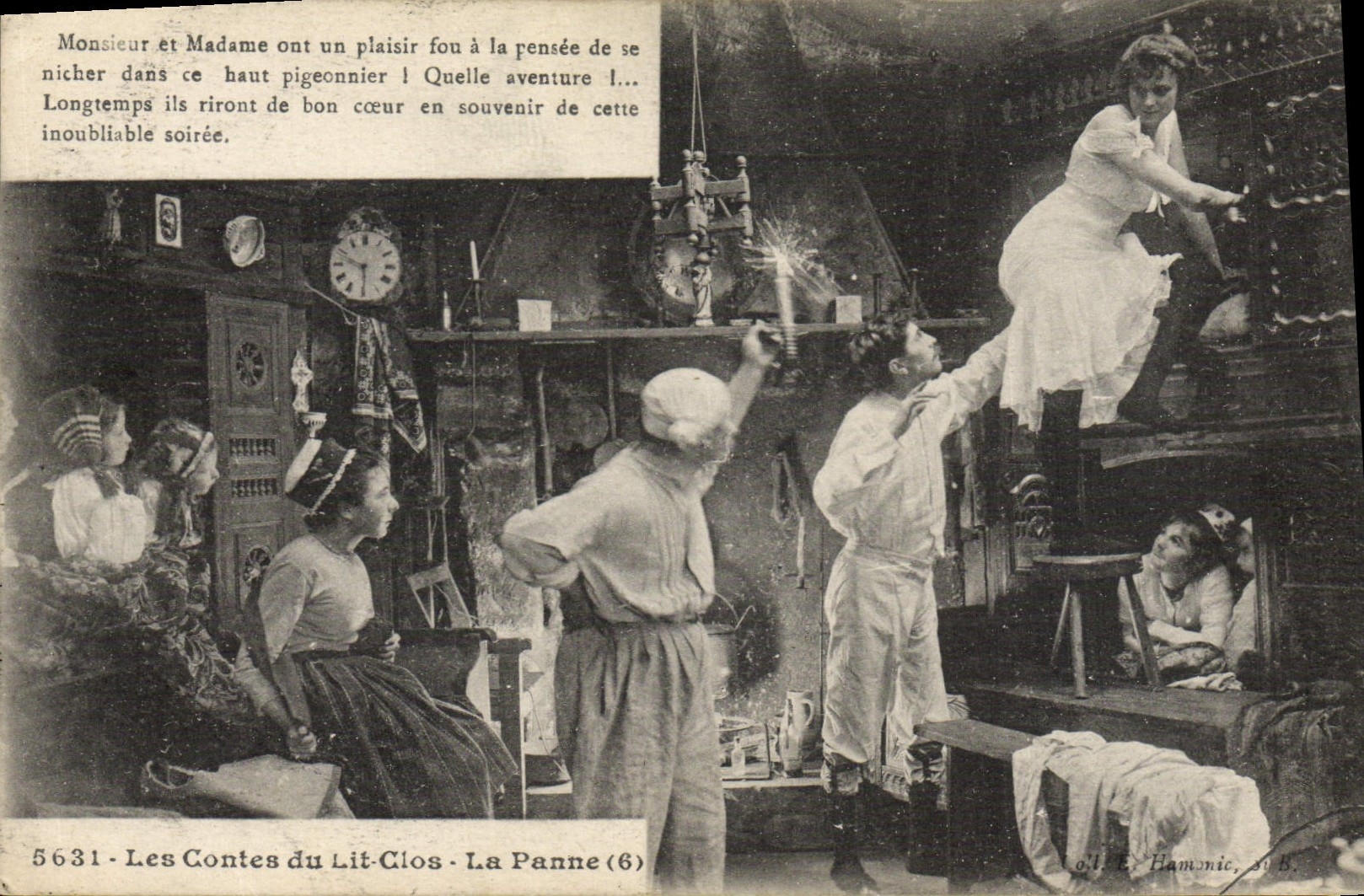 CPA Folklore Bretagne Lits Clos Les contes du lit clos La panne 