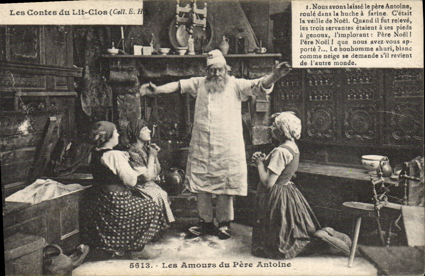 CPA Folklore Bretagne Lits Clos Les contes du lit clos Les amours du Pere Antoine 
