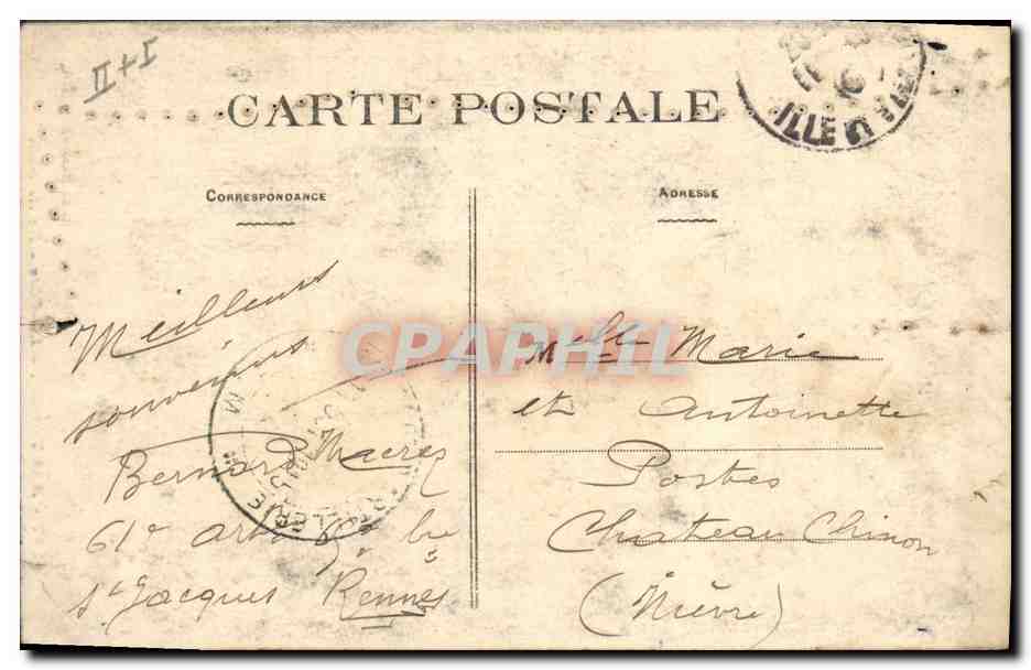 CPA Folklore Bretagne Lits Clos Lit clos Ile de Sein  — Rückseite