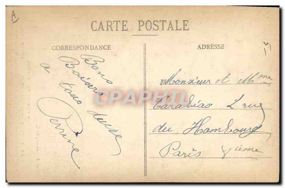 CPA Folklore Bretagne Lits Clos Le bain de la belle Marivonne  — Verso