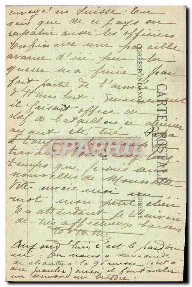 CPA Folklore Bretagne Lits Clos Lecture pieuse du Dimanche Chateaulin  — Verso
