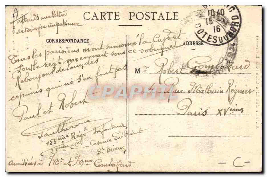CPA Folklore Bretagne Lits Clos  — Verso