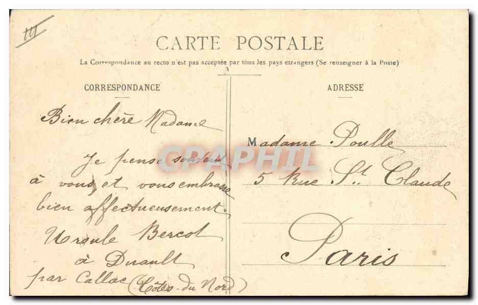 CPA Folklore Bretagne Lits Clos Le vrai bonheur  — Verso