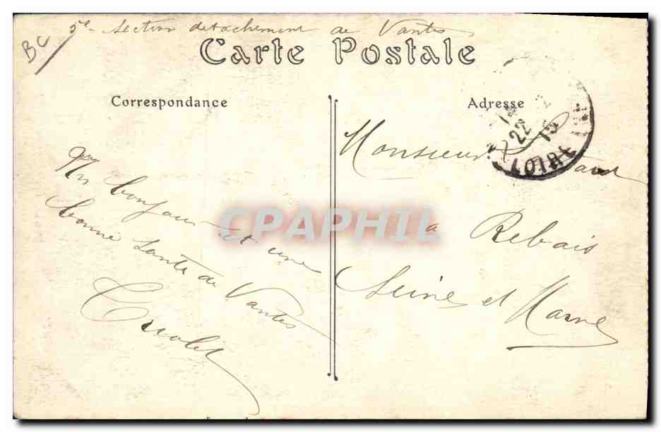CPA Folklore Bretagne Lits Clos Le lit a double etage  — Verso