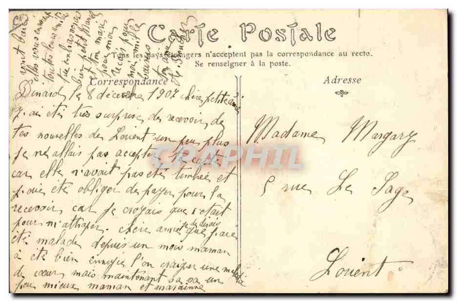 Un Berceau — Coutumes, Mœurs et Costumes Bretons — ND Phot, n° 479 — Rückseite