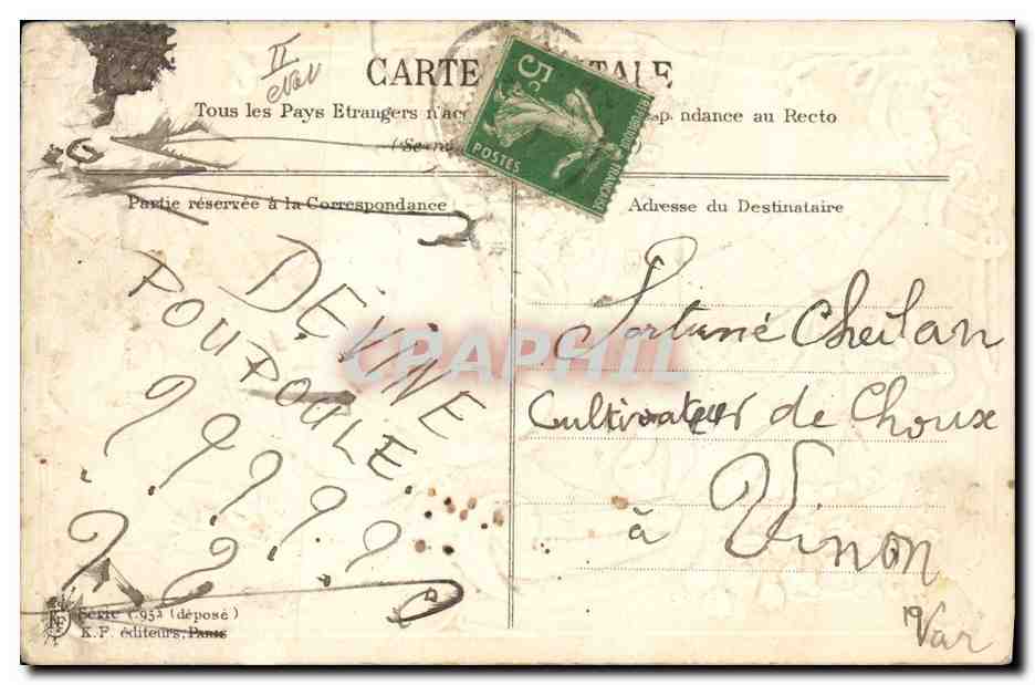 CPA Fantaisie Paques Poisson  — Rückseite