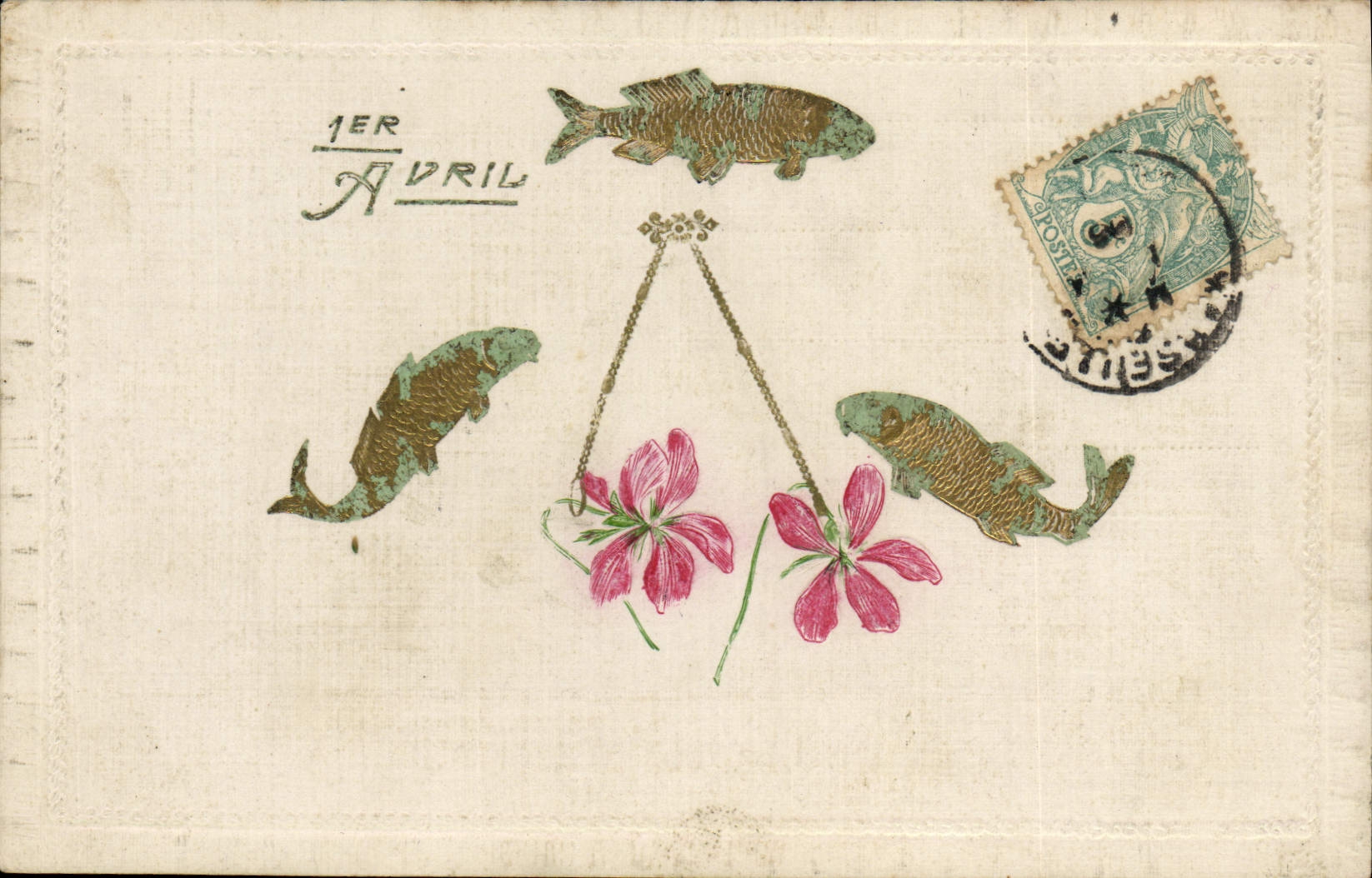 CPA Fantaisie Paques Poisson 1er Avril 